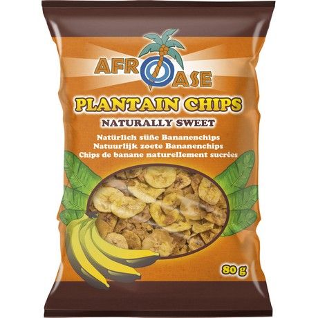 AFROASE Plantain Banana Chips Naturally Sweet 80g