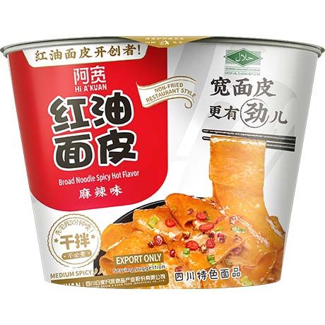AKUAN Broad Noodles Hot & Spicy Bowl 110g