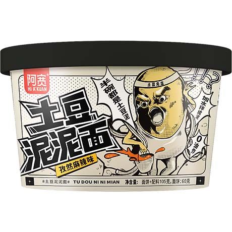 AKUAN Mashed Potato Noodles Hot & Spicy Bowl 105g