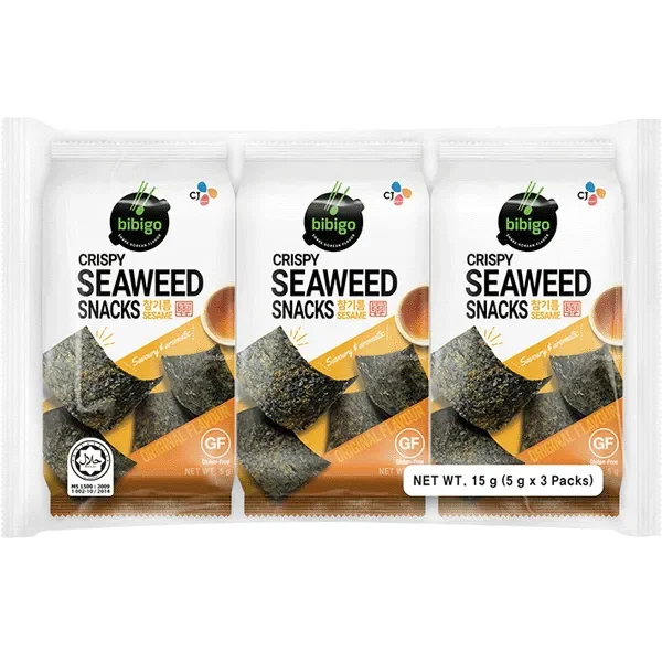 CJ BIBIGO Crispy Seaweed Snacks Sesame 3p