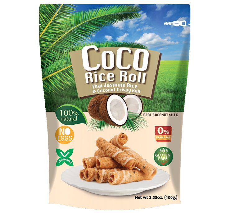 COCO Crispy Rice Roll Coconut 100g