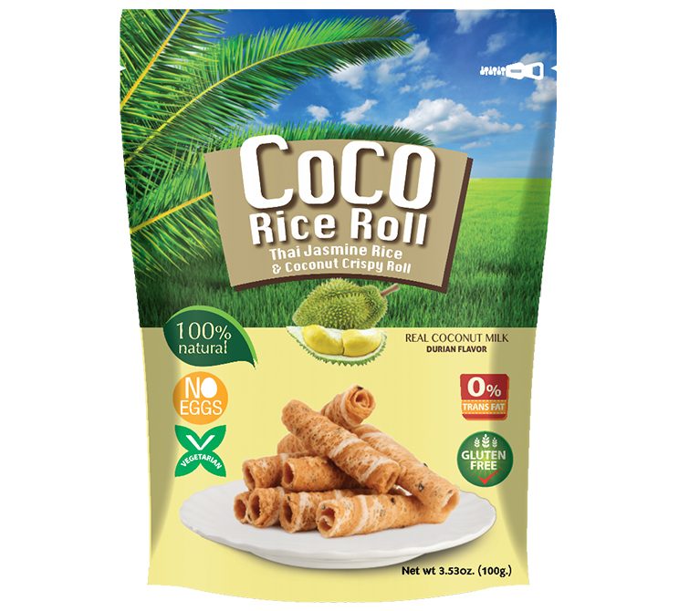 COCO Crispy Rice Roll Durian 100g