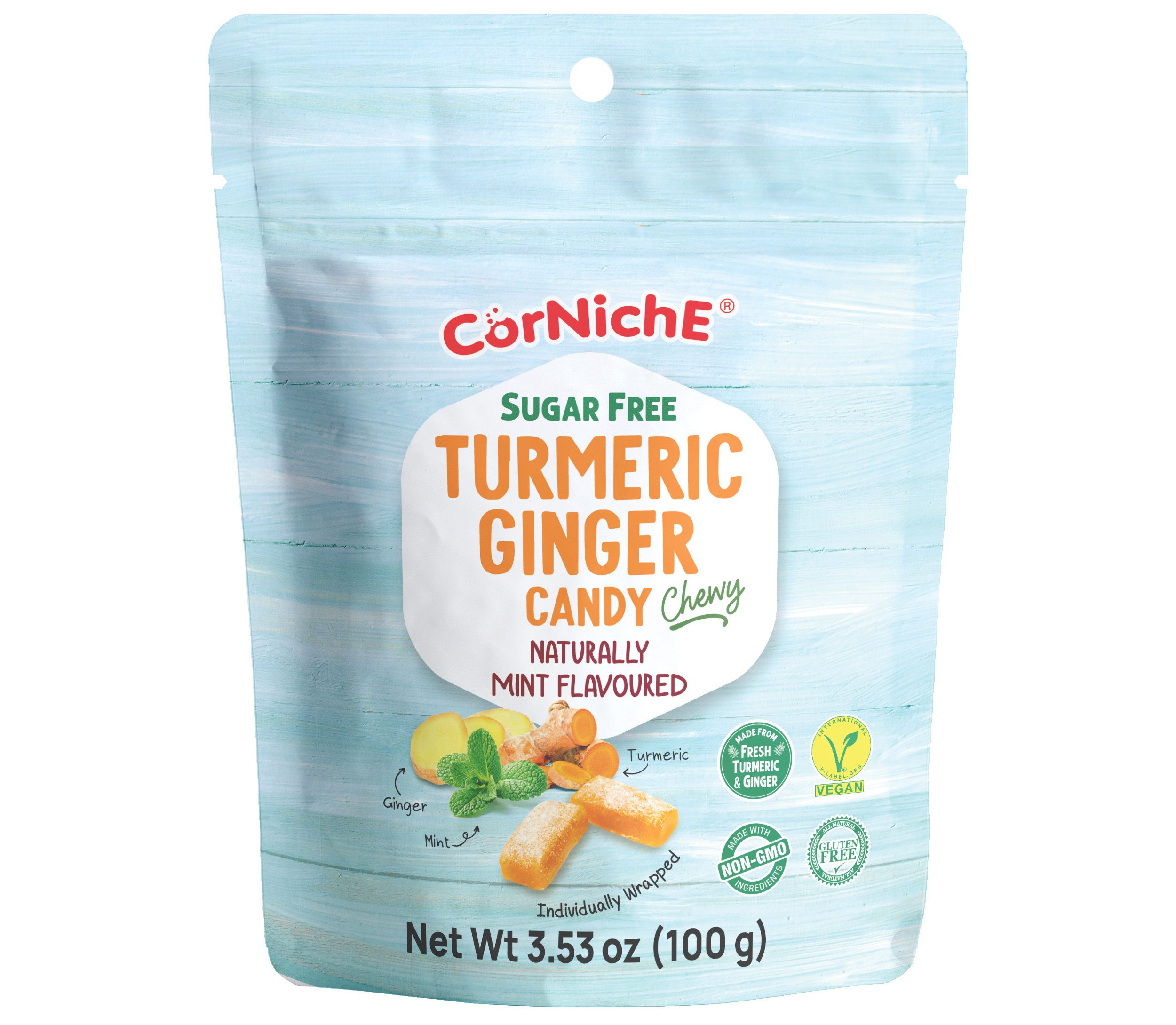 CORNICHE Turmeric Ginger Chewy Candy Mint 100g