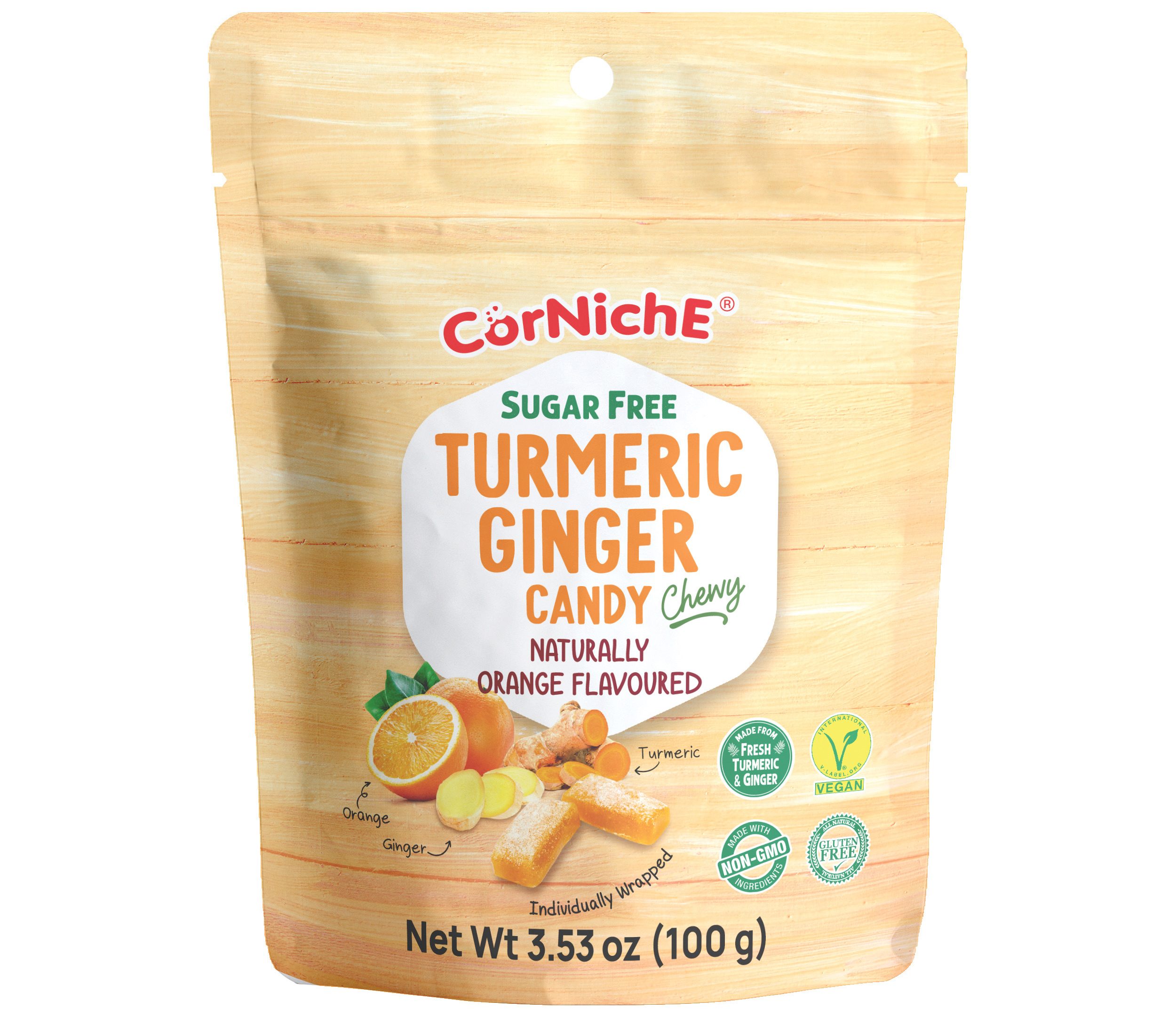 CORNICHE Turmeric Ginger Chewy Candy Orange 100g