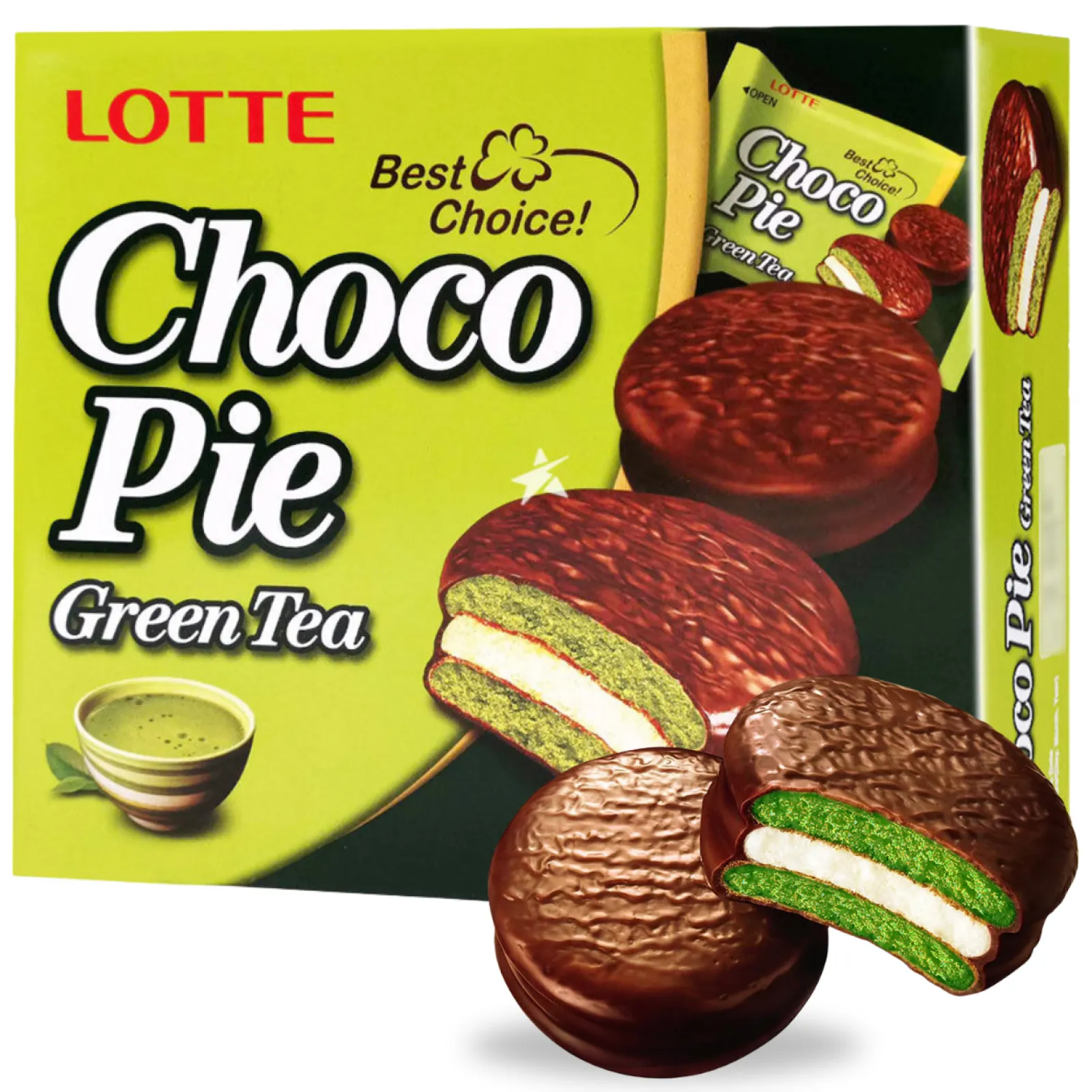 LOTTE Choco Pie Green Tea 336g