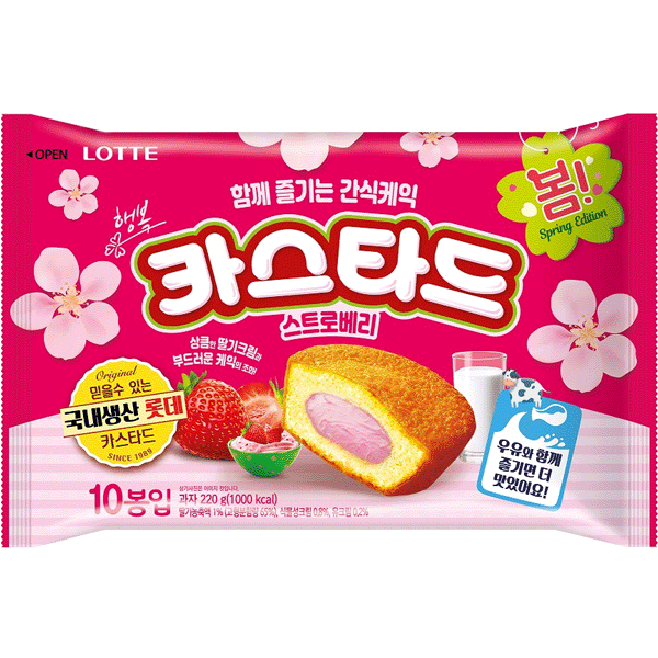 LOTTE Custard Strawberry 220g