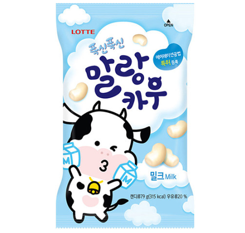 LOTTE Milk Marshmallow Cow Candies 63g
