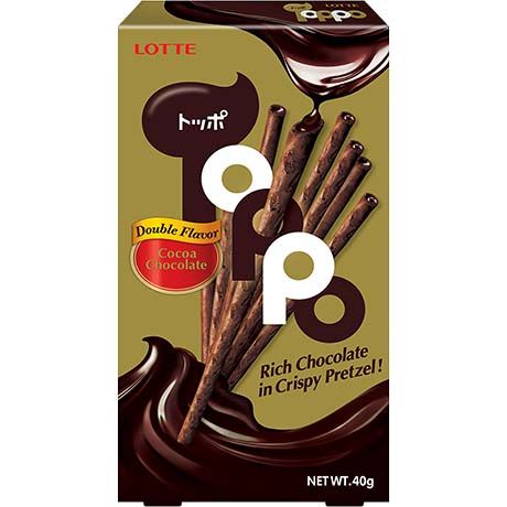 LOTTE TOPPO Pretzel Sticks Double Chocolate 40g