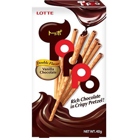 LOTTE TOPPO Pretzel Sticks Vanilla Chocolate 40g
