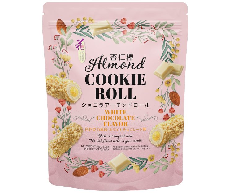 LOVE&LOVE Almond Cookie Roll White Chocolate 80g