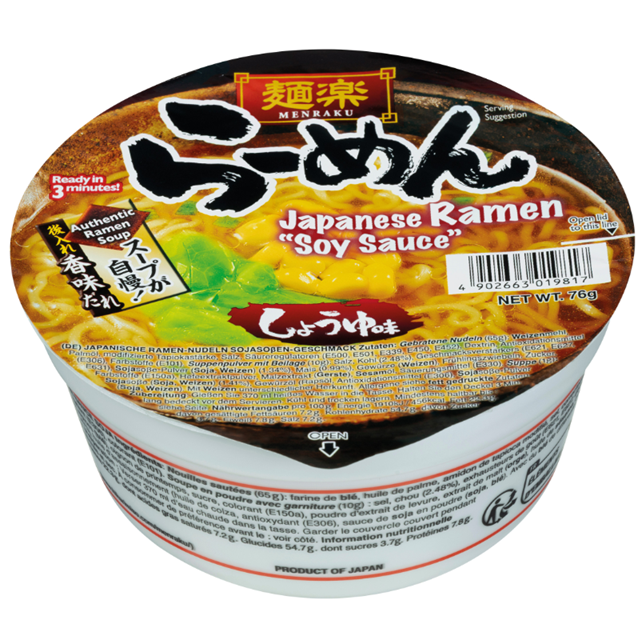 MENRAKU Cup Ramen Soy Sauce 76g