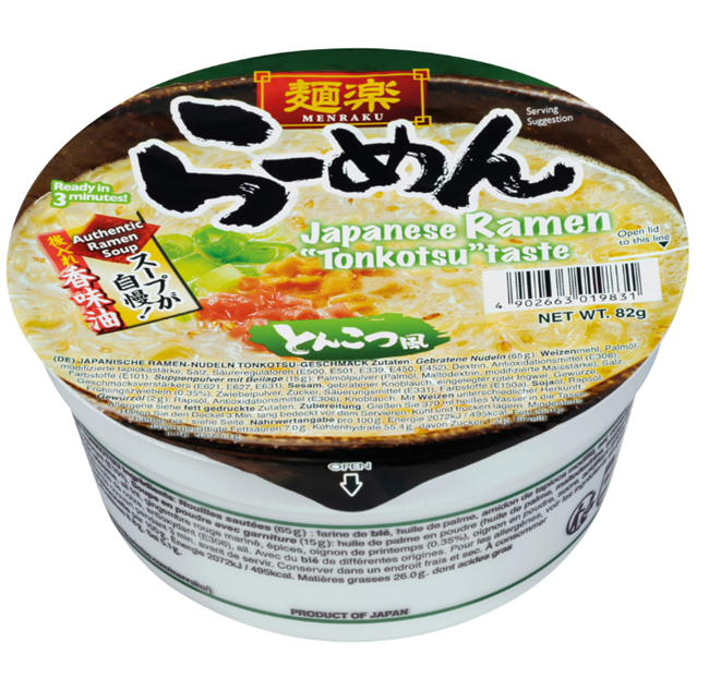 MENRAKU Cup Ramen Tonkotsu Style 82g