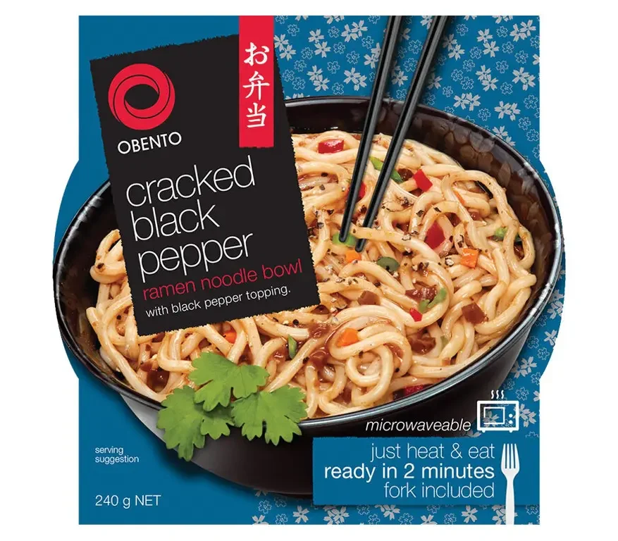 OBENTO Cracked Black Pepper Ramen Noodle Bowl 240g