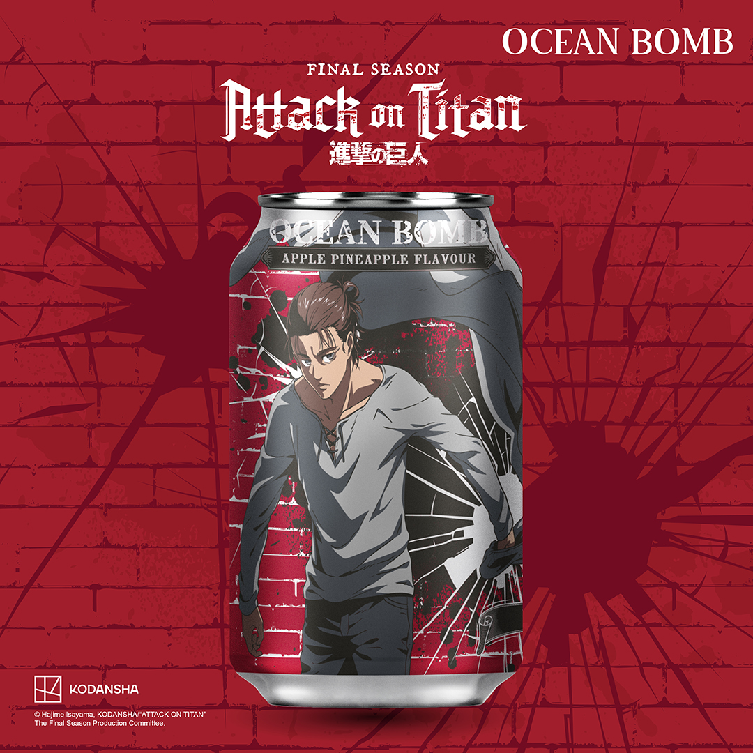 OCEAN BOMB Attack On The Titan Eren Apple Pineapple 330ml