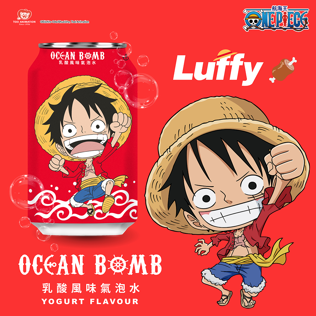OCEAN BOMB One Piece Sparkling Water Lufy Yogurt 330ml