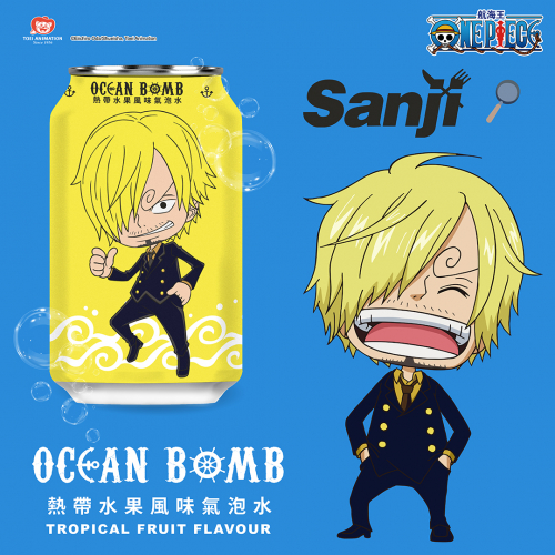 OCEAN BOMB One Piece Sparkling Water Sanji Tropical Fruit 330ml