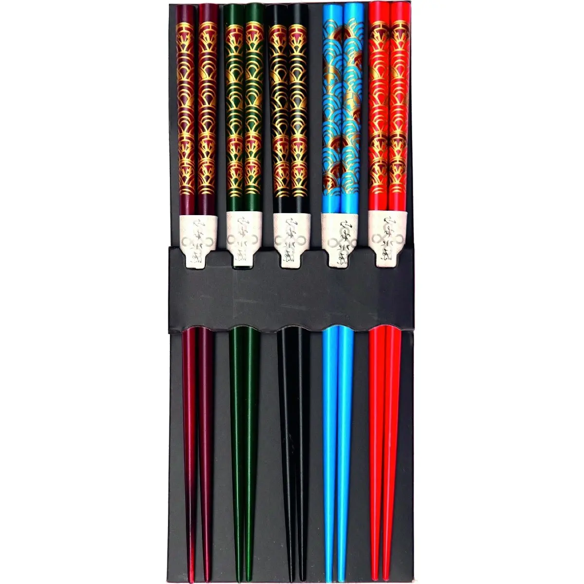 OKASHI Japanese Chopsticks Waves Multi color (5pcs)