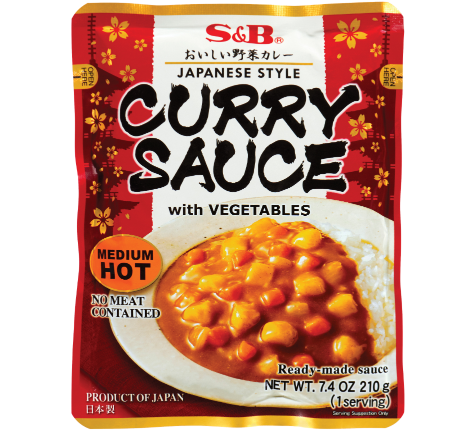 S&B Curry Sauce With Vegetables Medium Hot 210g
