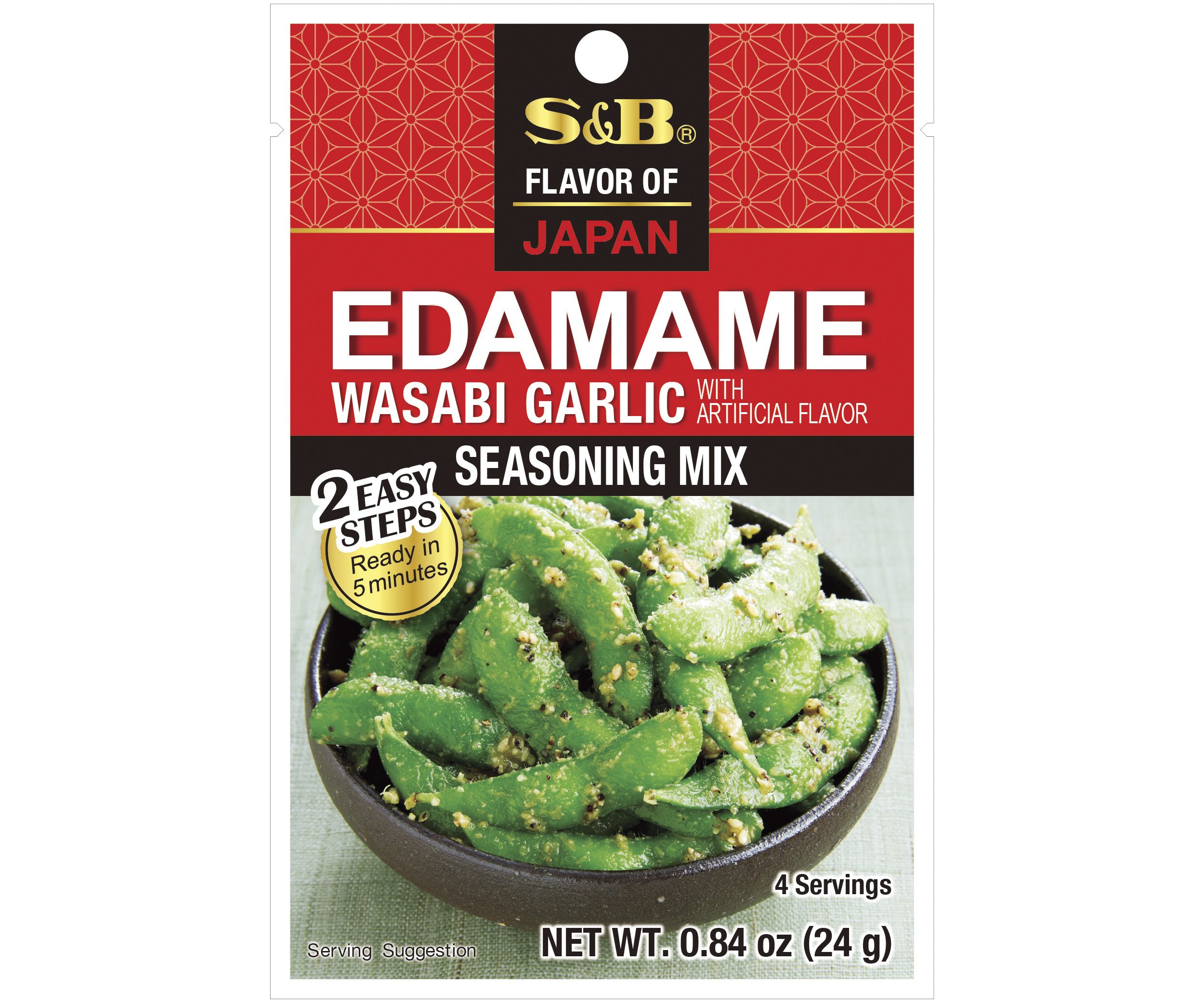 S&B Wasabi Garlic Edamame Seasoning Mix 24g