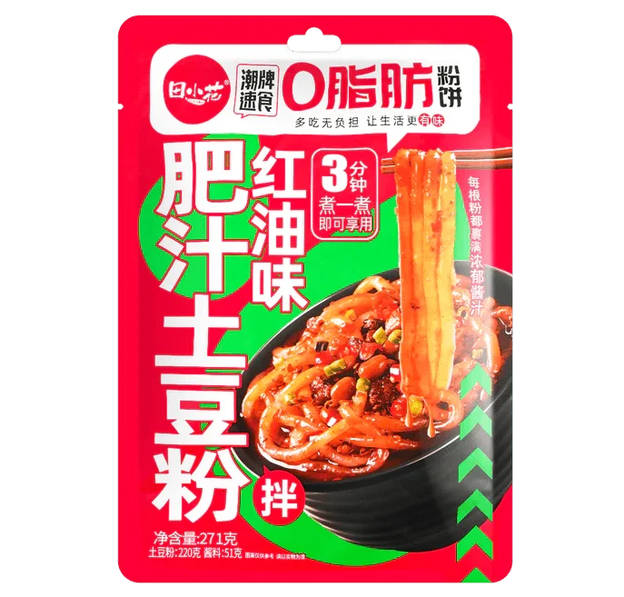 TIAN XIAO HU 0 Fat Fatty Potato Powder Red Oil Flavor 271g