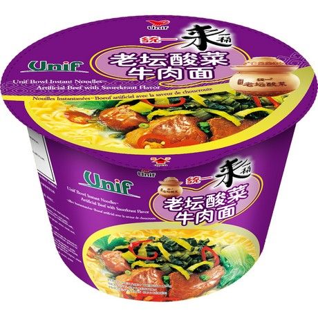 TONGYI Instant Noodles Beef Sauerkraut Bowl 125g