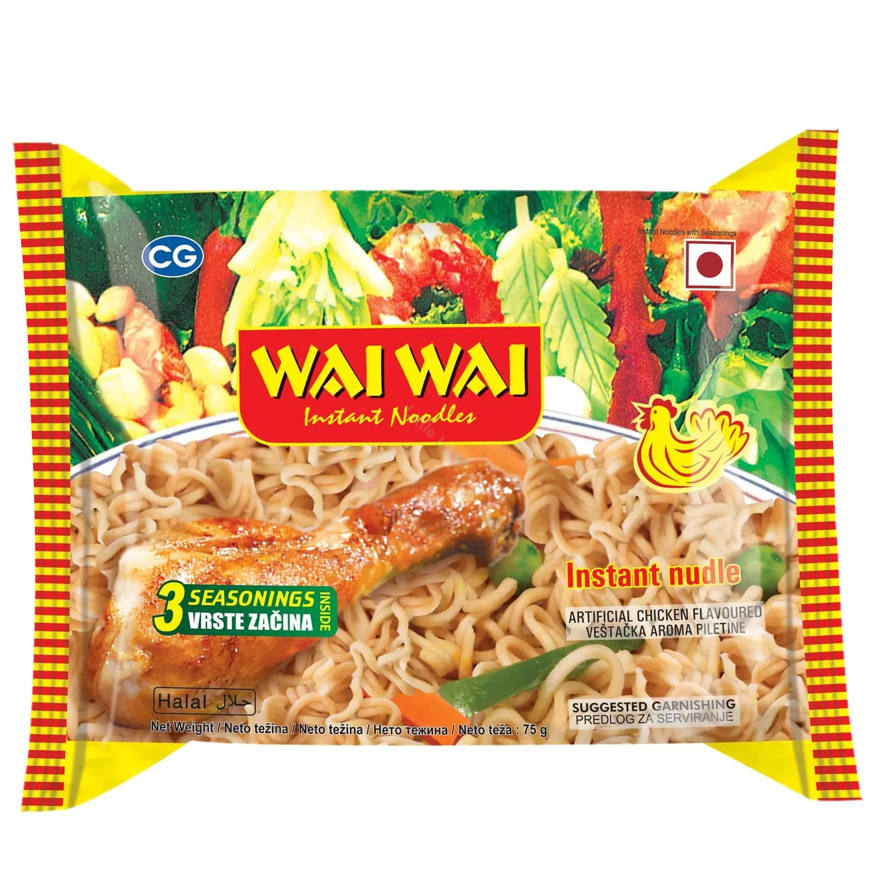 WAI WAI Instant Noodles Chicken 75g