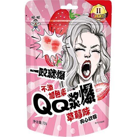 WANT WANT QQ Gummy Center-Filled Strawberry 72g