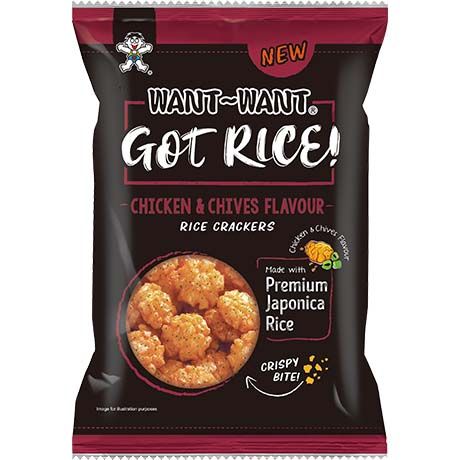 WANT WANT Rice Cracker Chicken & Chives Got Rice! 85g