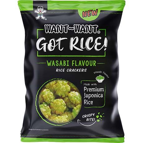 WANT WANT Rice Cracker Wasabi Got Rice! 85g